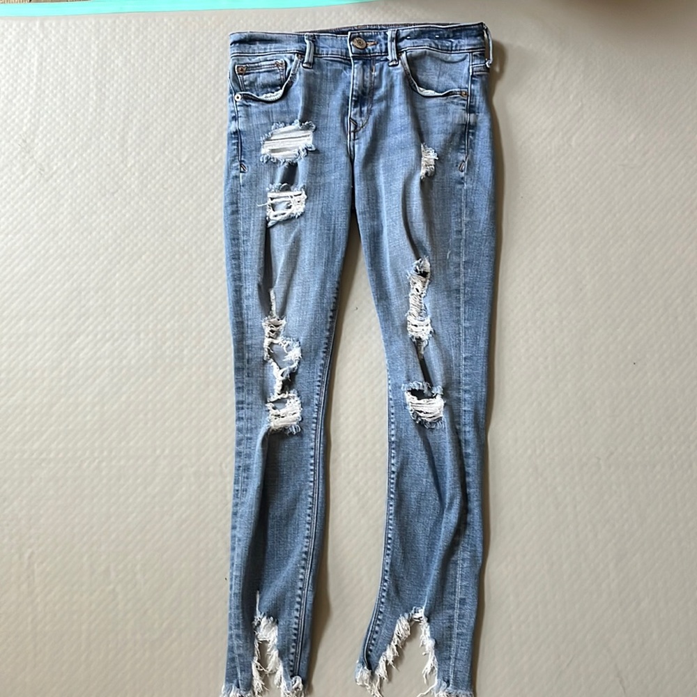 Express ripped skinny jeans